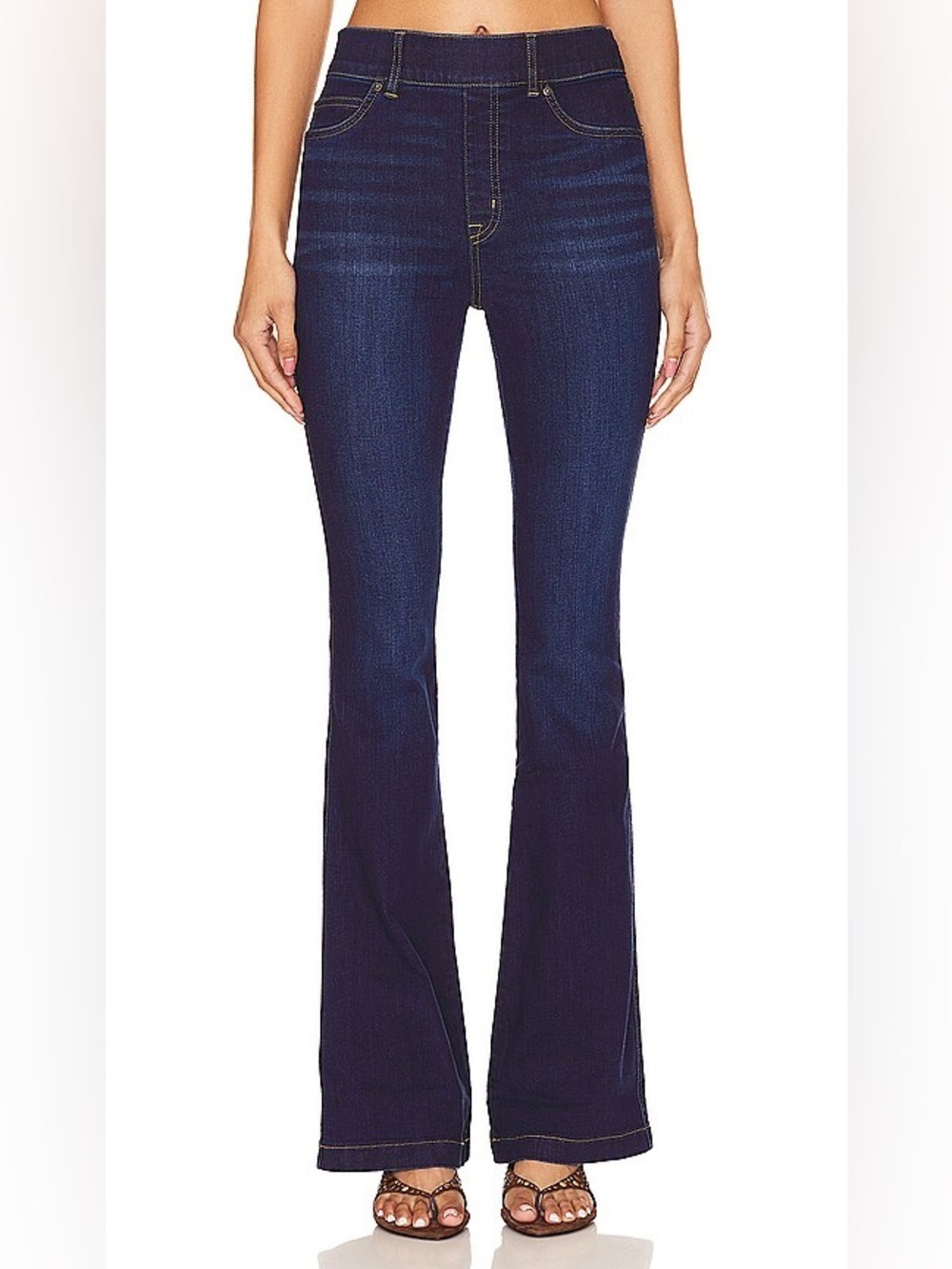 SPANX Spanxshape EveryWear Flare Jeans Pull-On Midnight Shade Blue Medium